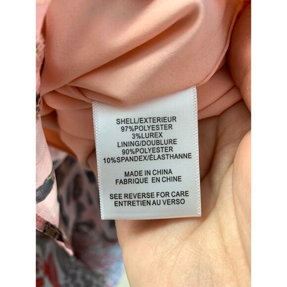 Milly Heidi Metallic Leopard Skirt Womens Sz 4 Pink Multicolor Mini Ruffled NEW - Picture 6 of 6